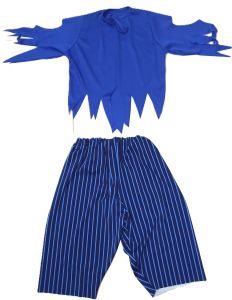 Kids Costumes to Hire - Pirate - Blue top & stripe blue pants - CHILD